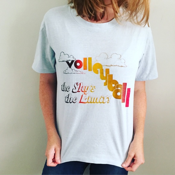 Vintage Tops - Vintage Volleyball Short Sleeve T-Shirt