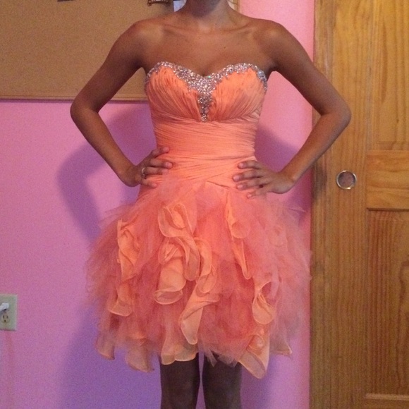 Coral homecoming dress WORN ONCE!!!!
