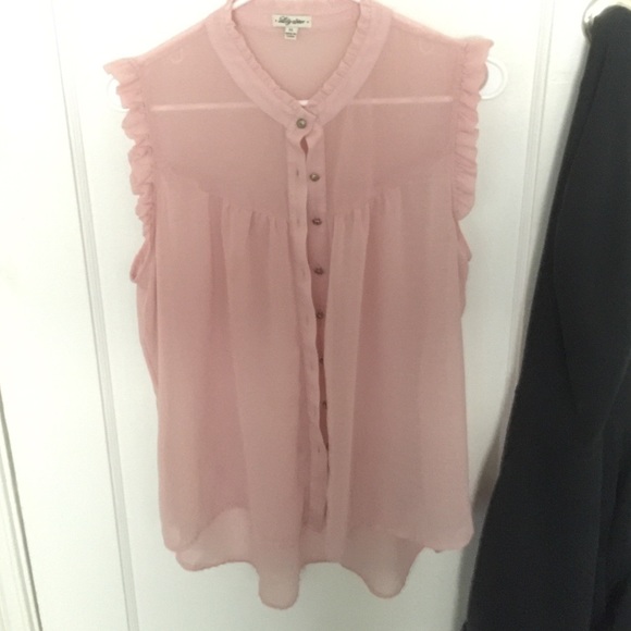 Pink button up blouse