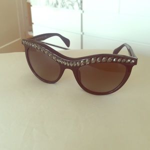 Prada Crystal Cateye Sunglasses - SPR04P