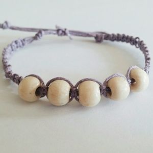 5 Beige-Beaded Bracelet