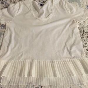 White J. Crew top with ruffles
