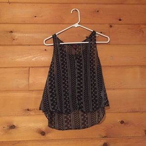 Black and white patterned tank