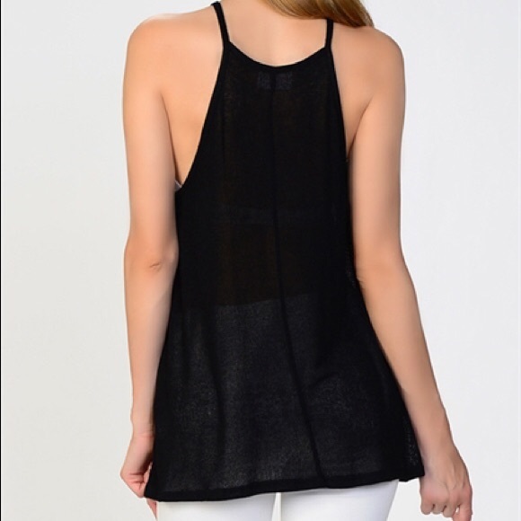 Black Crochet Top Tank - Picture 2 of 4
