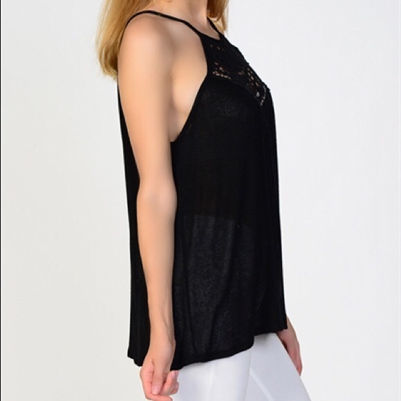 Black Crochet Top Tank - Picture 3 of 4