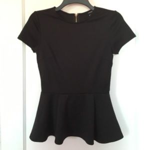 Forever 21 SM Black fitting Peplum Top New