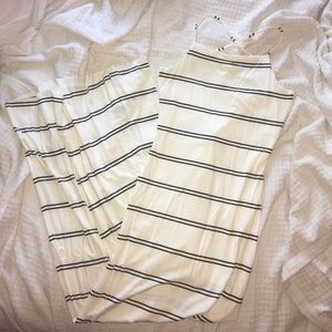 LuLus Maxi Dress White Black Stripe Cute Back! SM