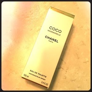 Empty Chanel Coco Mademoiselle 100 ml bottle.