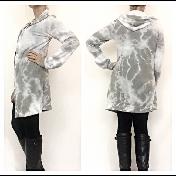 ✨SALE Cool Cardi Hoodie Button Tunic AcidWsh Sold - Picture 3 of 4