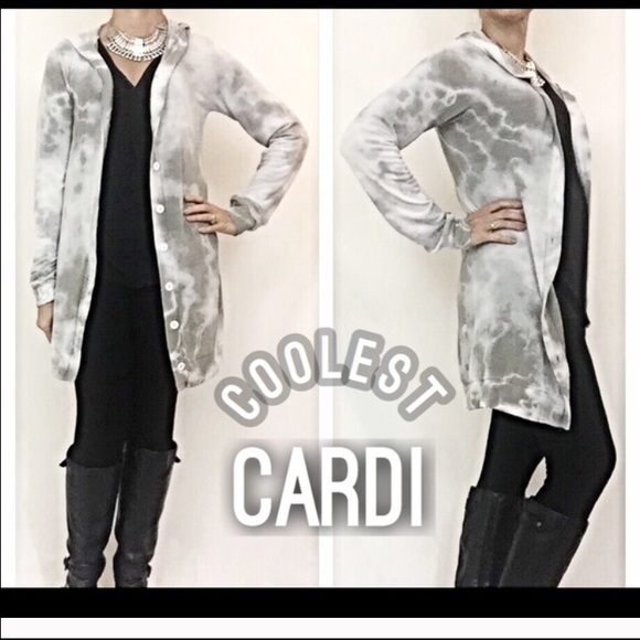 ✨SALE Cool Cardi Hoodie Button Tunic AcidWsh Sold - Picture 2 of 4