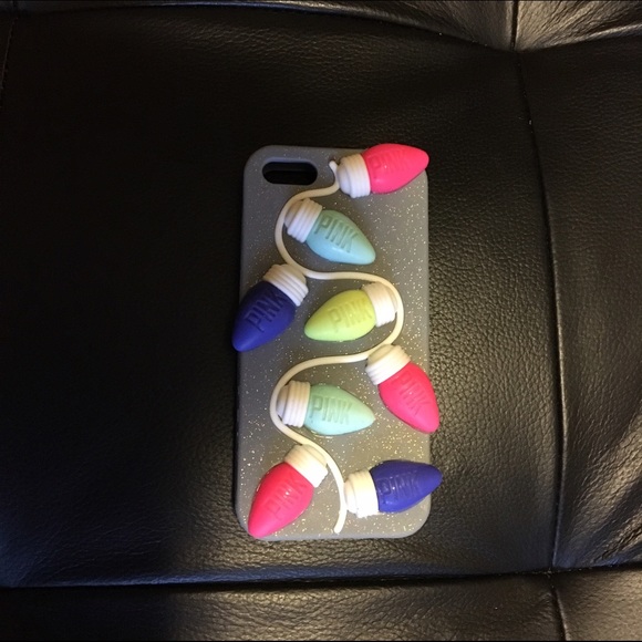 PINK Christmas lights case iPhone 5/s