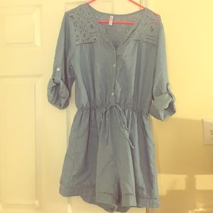 Romper with 3/4 length sleeves