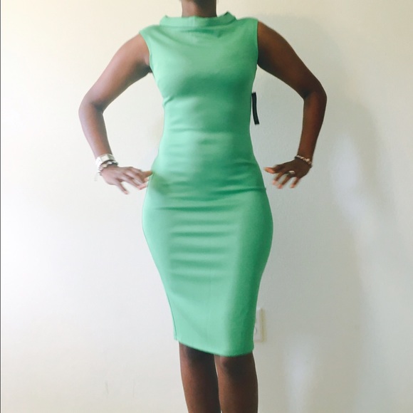 New York & Co. Green Scuba Dress