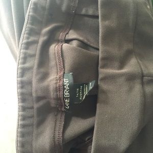 Brown pull-on pants. Ponte.