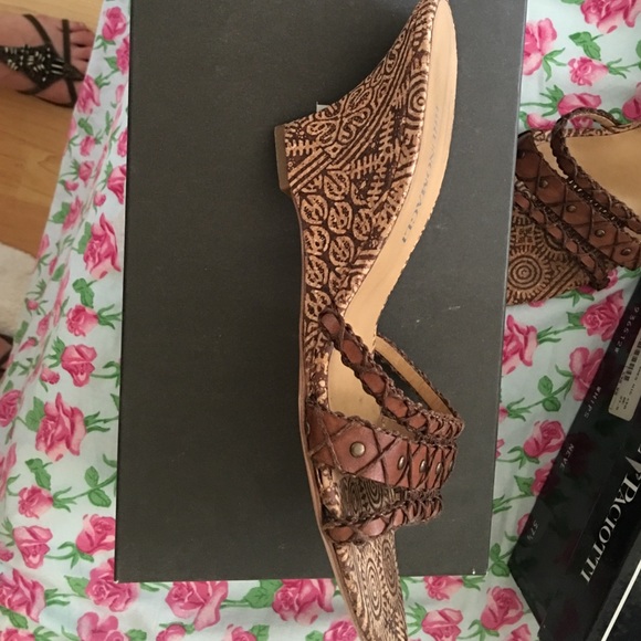 Bruno Magli Italian Slide wedge leather sandal