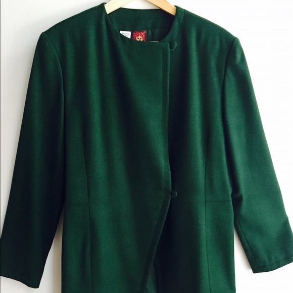 Vintage Anne Klein wool blazer NWT hunter green