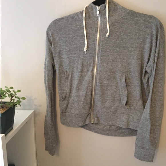 Grey Cropped Hoodie