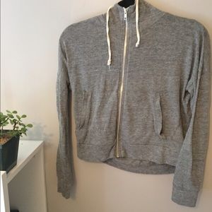 Grey Cropped Hoodie
