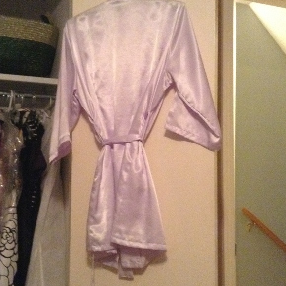 White Satin Bridal Robe - Picture 2 of 4
