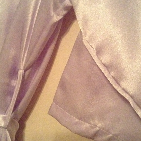 White Satin Bridal Robe - Picture 3 of 4