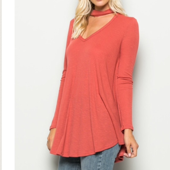 Clearance💥 LAST One! Medium Paprika Choker Tunic - Picture 3 of 3