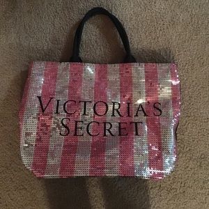 Victoria secret sequin tote bag