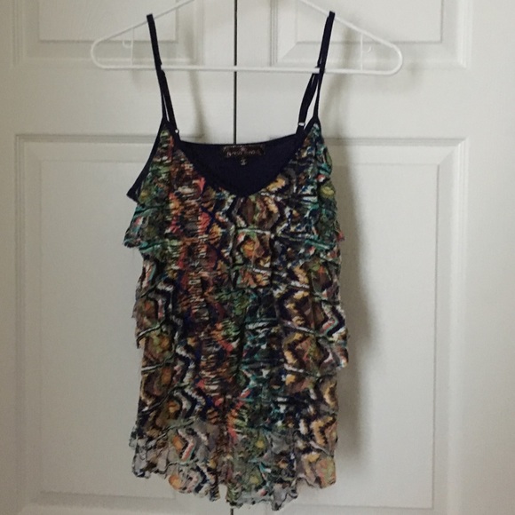 Multi colored ruffle top