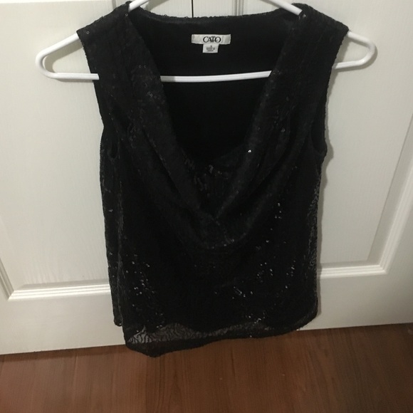 Sequined black tank