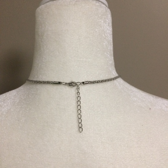 Blue Enamel and Rhinestone Owl necklace - Picture 3 of 8