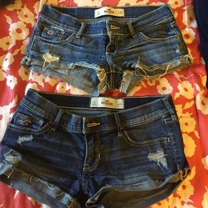 Hollister denim shorts, size 0 (2 pairs)