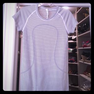 Lululemon striped run swiftly short sleve shirt.
