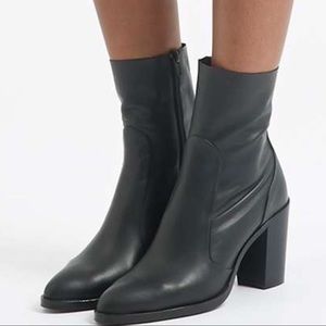 Topshop black leather boots.