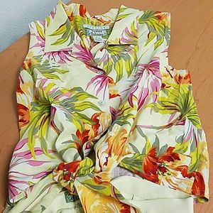 Tommy Bahama silk tank tie top (and shorts)