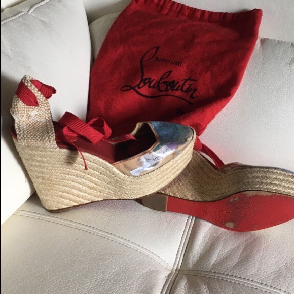 Christian Louboutin - Mafaldina Zeppa leather espadrille  Louboutin Wedges