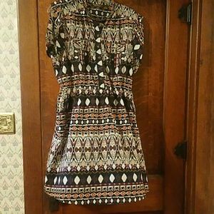 Georgous multi colored pattern silky dress