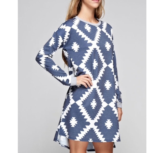 Buy 1 Get 1 50% 🌾HP🎉 Denim Print Tunic Dress - Picture 3 of 4