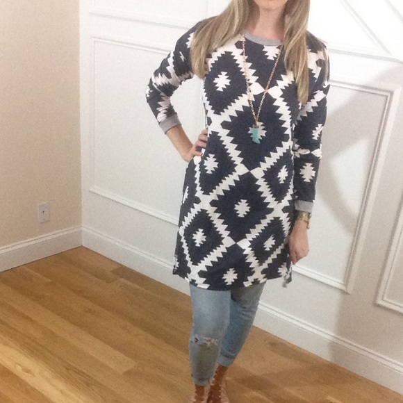 Buy 1 Get 1 50% 🌾HP🎉 Denim Print Tunic Dress - Picture 4 of 4