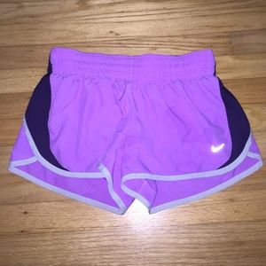 Purple Nike running shorts