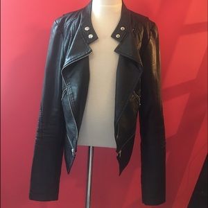 L'Amour Nanette Lepore Zip-Front Faux Leather Moto