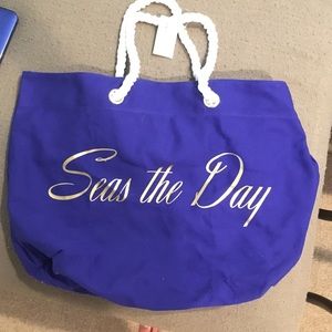 Purple tote "seas the day"