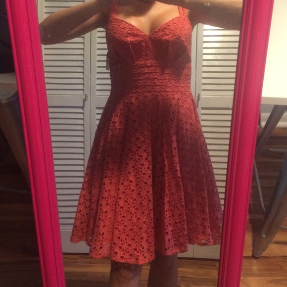 NWT coral eyelet dress