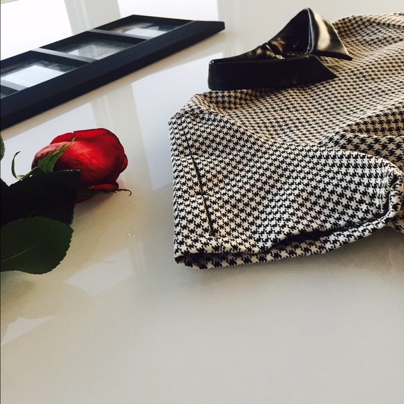 Zara houndstooth jacquard dress with collar