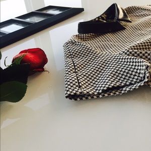 Zara houndstooth jacquard dress with collar