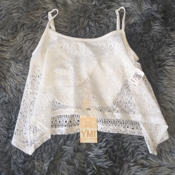 White mesh crop top