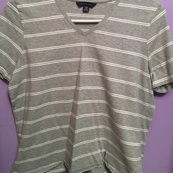 A gray and striped flowy shirt!
