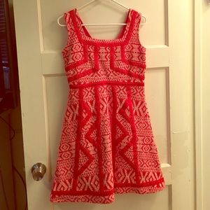Red Aztec Anthropologie Dress