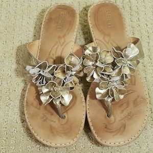 SALE! Gold wedge sandals by Born