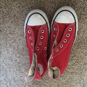 Red high top converse