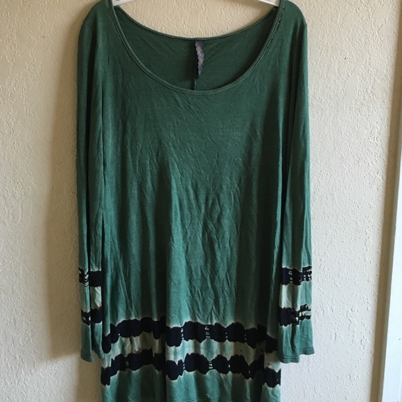 Cute green hippie dress or long shirt
