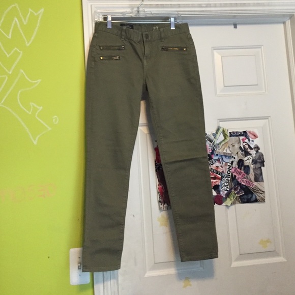 Army green j. Crew toothpick ankle capris